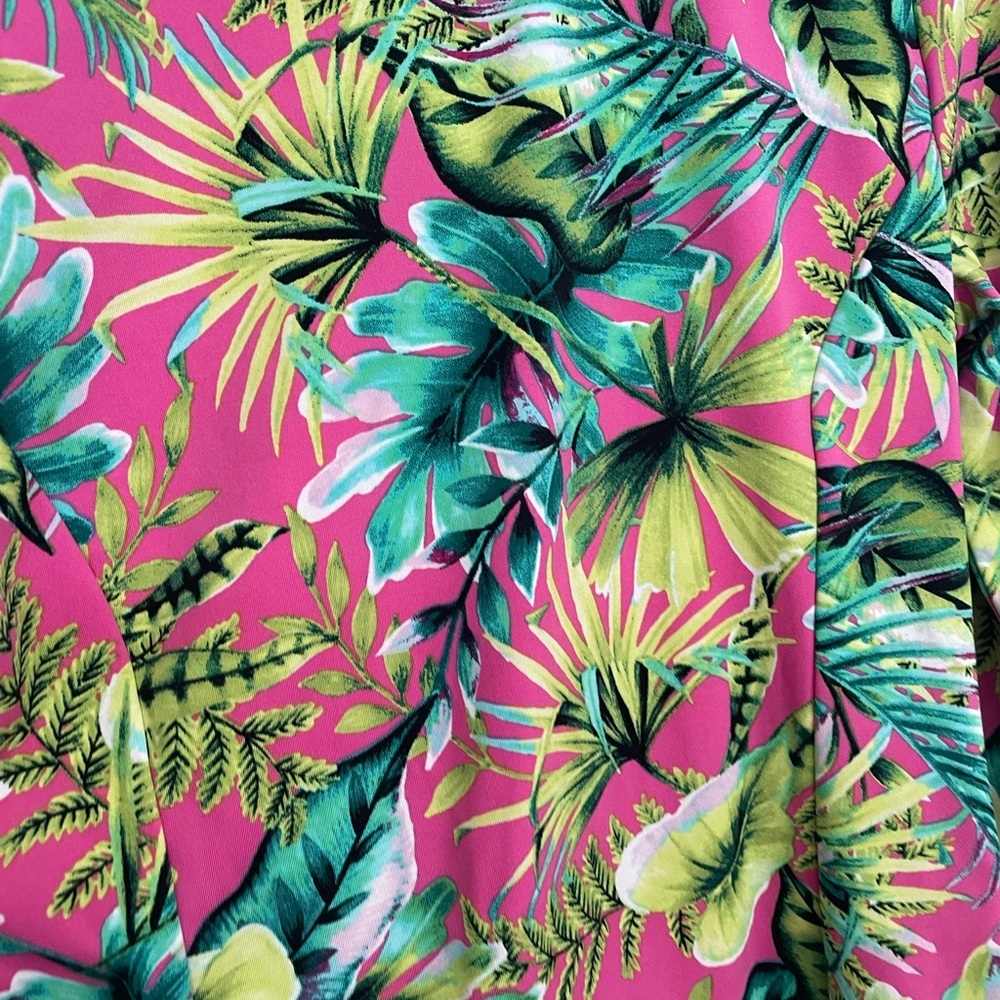 Tommy Bahama Tropical Floral Women's Blouse - Pink and Green - Picture 12 of 12